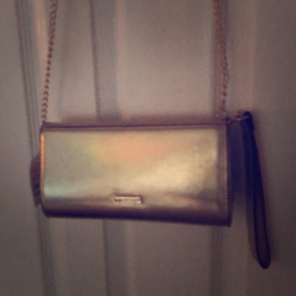 ALDO gold metallic crossbody/wristlet/clutch NWT